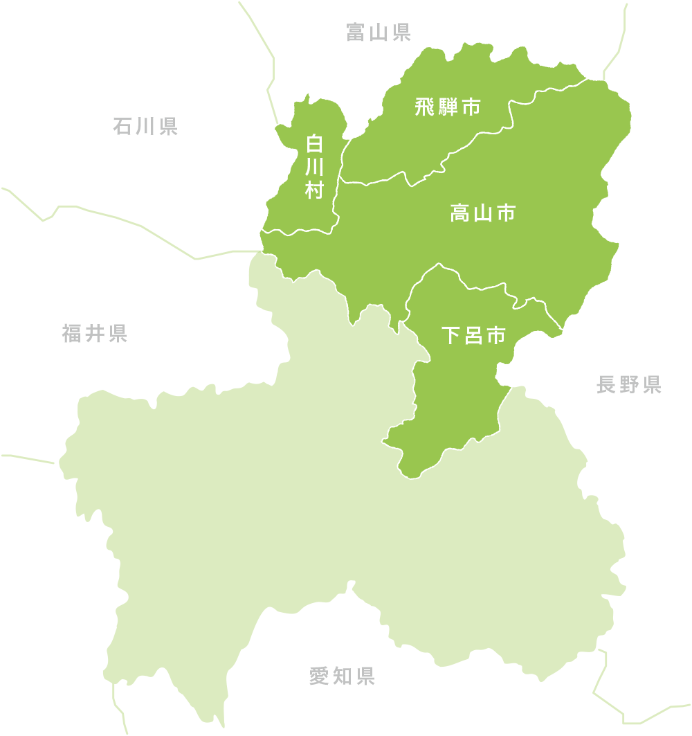 飛騨地方の広域マップ